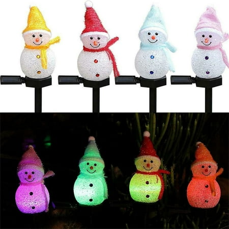 

KBODIU Solar Powered Floor Mounted Lights Christmas Decoration Snowman Lights Outdoor Garden Courtyard Lights (bagged)