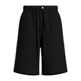 thumbnail image 5 of Hurxie Long Sweat Shorts for Women Casual Summer Bermuda Loose Lounge Workout Athletic Shorts with Pockets Black,S, 5 of 8