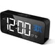 thumbnail image 2 of Reloj despertador digital, reloj de mesa digital LED con función de control de voz y visualización de temperatura, alarma de espejo con alarma dual Tiempo de repetición 4 niveles, 2 of 5