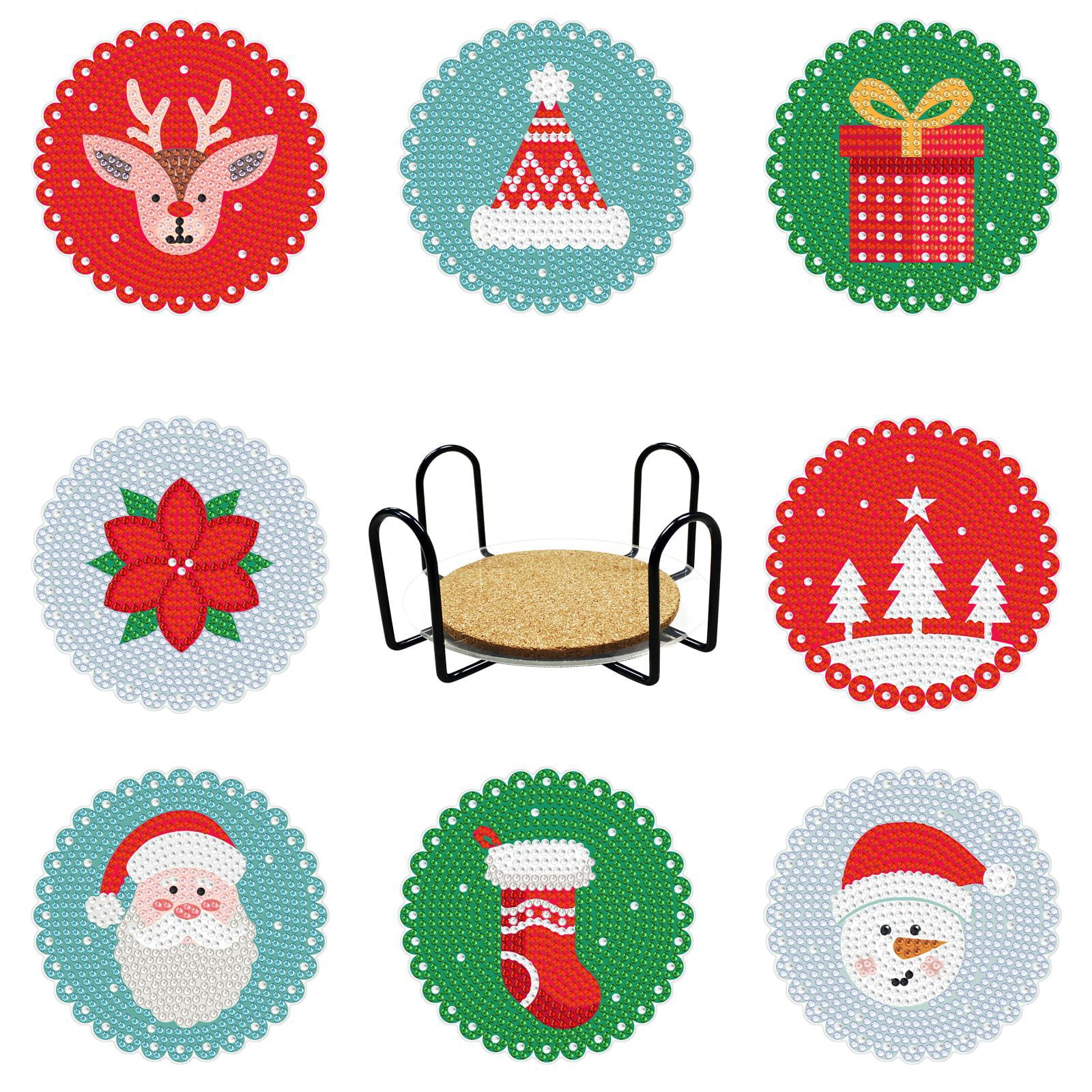PHIONXEI Christmas Diamond Painting Coasters Kits with Holder,DIY Diamond  Arts and Crafts Kits for Adults Kids 8-Packs,Diamond Dotz Kits for  Beginners : : Home