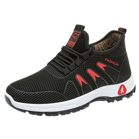 

Mackneog Autumn And Winter Women Sports Shoes Flat Non Slip Short Plush Warm And Comfortable Elastic Band Slip On Gift on Clearance