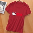thumbnail image 3 of Hello Kitty Womens Short Sleeve Tops Summer T Shirts Round Neck Causal Fashion Basic Tee Red 28Inch, 3 of 5