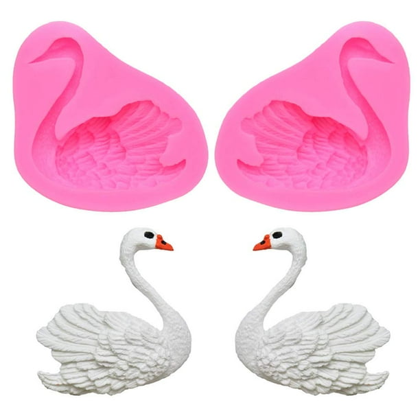 Paquete De 2 Moldes De Silicona Para Fondant De Cisne, Chocolate, Caramelo, Azúcar, Manualidades, Pasta De Goma, Molde Para Decoración De Pasteles, Herramientas De Arcilla Polimérica, Molde De Resina