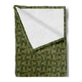 thumbnail image 2 of Camo Soft Flannel Fleece Throw Blanket, Camouflage Inspired Concept with Bear Wild Animals Abstract Design Print, Cozy Plush for Indoor and Outdoor Use, 50" x 60", Fawn and Hunter Green, by Ambesonne, 2 of 5