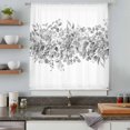thumbnail image 5 of Black Grey Eucalyptus Leaves Sheer Curtains 72 Inches Long, Spring Summer Botanical Floral Light Filering Curtains, Breathable Simi Curtain Privacy Drapes for Living Room Bedroom Window Treatment, 5 of 9