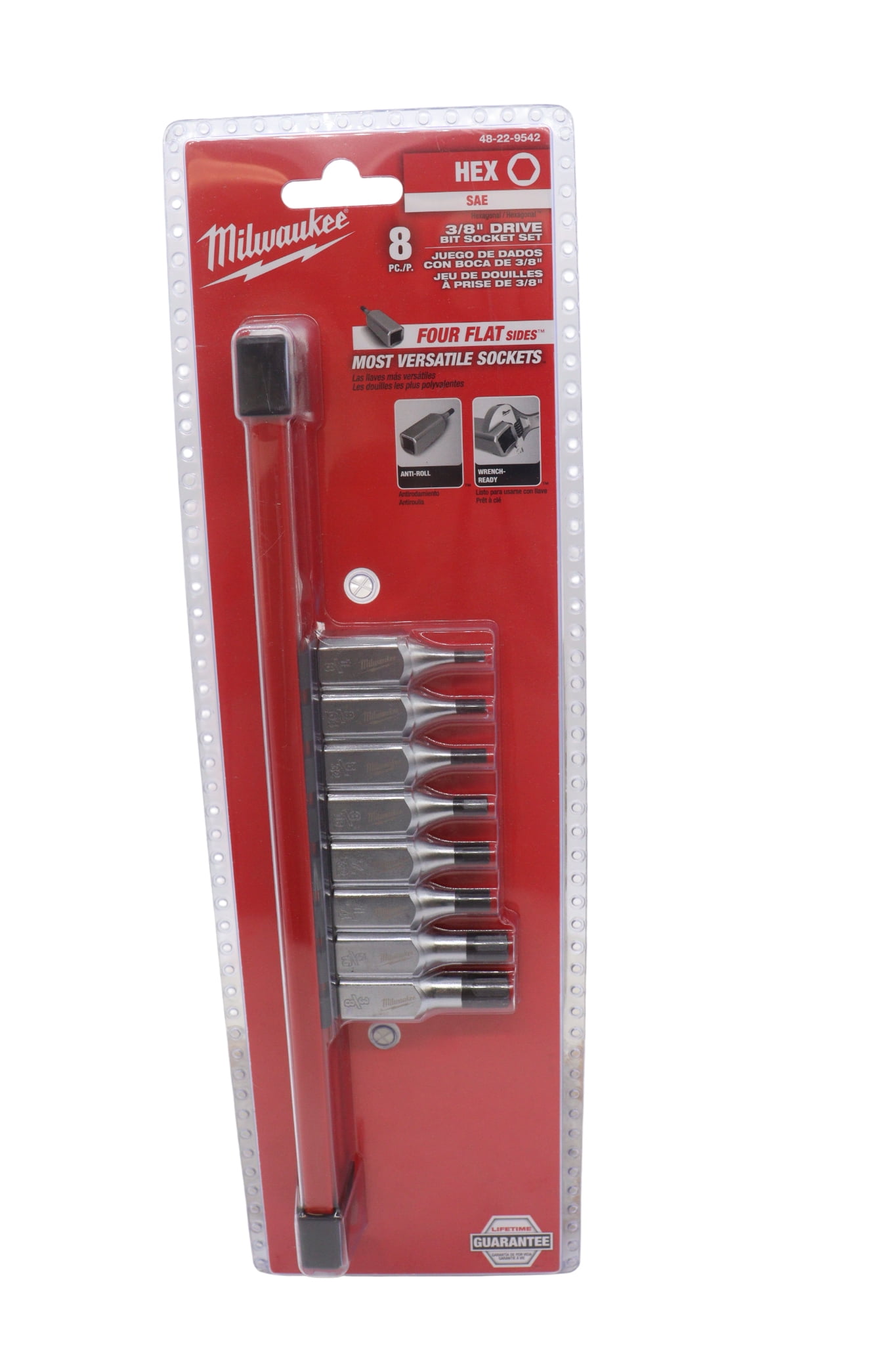 Milwaukee 48-22-9542 8pc 3/8" Drive Hex Bit Socket Set - SAE