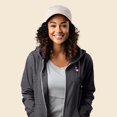 thumbnail image 4 of Dalix Flamingo Embroidered Fleece Zip Washed Hoodie Cold Fall Winter Women in Shadow XL X-Large, 4 of 5