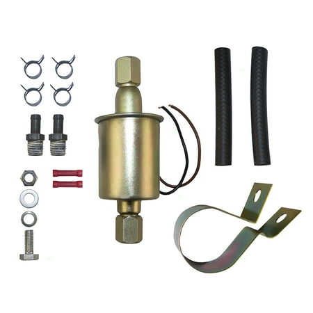 Universal 12 Volt Electric Fuel Pump w/ Installation Kit Inline Type 5-9 PSI 3/8 Inlet & Outlet for Universal Carbureted Models E8090 SP1141