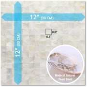Acopelo Peel and Stick Mother of Pearl Mosaic Tile Natural White 12 x 12 for Backsplash, Kitchen Wall, Fireplace - 6 Tiles