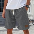thumbnail image 2 of GrmtClth Cotton Linen Shorts Men Casual Drawstring Elastic Waist Shorts Loose Summer Beach Vacation Shorts Lightweight Stretch Workout Hiking Shorts with Pockets Gray M, 2 of 7