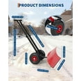 thumbnail image 2 of Pelle à Neige avec Roues, Pelle Pousse-Neige en Acier Robuste de 29 Pouces avec Manche Ajustable et Lame Inclinée à 5 Positions pour Entrée, Trottoir, Chaussée, 2 of 7