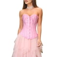 thumbnail image 1 of Tops de Corsé para Mujer, Lencería Moldeadora con Bustier, Body Push Up con Cintura de Encaje Rosa L, 1 of 10