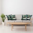 thumbnail image 5 of Ambesonne Leopard Throw Pillow Cover Pack of 4, Monstera Colorful Wilds, 4 Pcs-20" x 20", Green Petrol Blue, 5 of 5