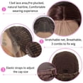 thumbnail image 2 of 13x4 Lace Front Wig Highlight Brown Blonde Synthetic Lace Wigs for Women Pre Plucked 24 Inch Straight Lace Frontal Wigs, 2 of 7