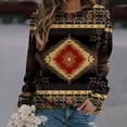 thumbnail image 1 of Qiopertar Mode Femmes Imprimé Col Rond Pull Tops Manches Longues Blouse Confortable Chandail en Molleton Offres de la Semaine Liquidation Moins de 5$ jusqu'à 90 % de Réduction, 1 of 5