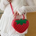 thumbnail image 4 of Hfppkn 3D Strawberry Shaped PU Leather Crossbody Bag Fun Fruit Shoulder Handbag for Casual Daily Use 20x7x17cm, 4 of 7