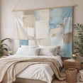 thumbnail image 3 of Blue Beige Tapestry for Bedroom Wall Hanging Tapestry, Modern Abstract Color Blocks Ceiling Backdrop Tapestries Poster Blanket Wall Decor for Teens Room Living Room Dorm 59" x 90", 3 of 8