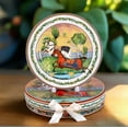 thumbnail image 6 of STP GOODS Running Horse Bone China Dessert Plate Set of 2 in Gift Box 7.5" (19 cm) Vintage Plates Appetizer Plates Salad Plates Serving Plates, Green Yellow, 6 of 11