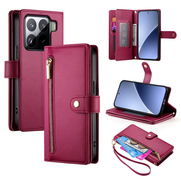 Funda de cartera GANGXUN para Xiaomi 15 Pro - Diseño de cuero premium, 9 ranuras para tarjetas
