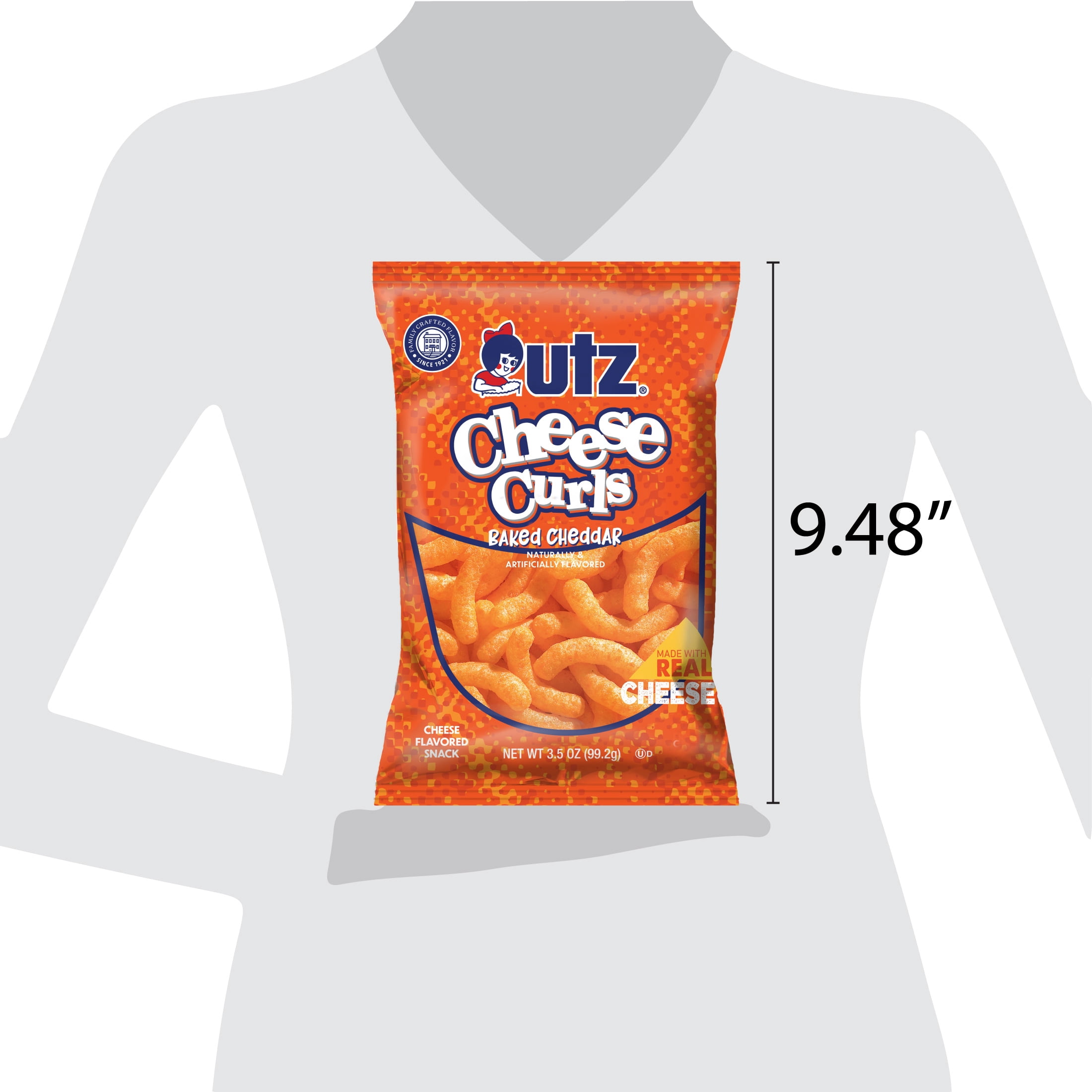 Utz Cheddar Cheese Curls, 3.5 oz Bag