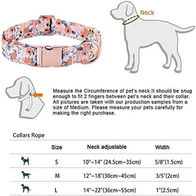 Collar para perro con flores de San Valentín, rosa, de algodón suave, para cachorros, perros pequeños, medianos y grandes.