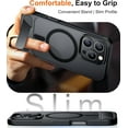thumbnail image 7 of Magnetic Compatible with iPhone 16 Pro Case, [Built-in Invisible Kickstand][Compatible with MagSafe] [Military Grade Shockproof] Slim Translucent Matte Phone Case for iPhone 16 Pro 6.3" Black, 7 of 7