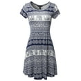 thumbnail image 1 of FashionOutfit Women's Casual Short Sleeve T-Shirt Loose Flare Patterned Dress, 1 of 1