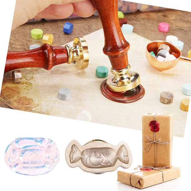 Cabeza de sello de arte DIY cabeza de sello de esmalte de Metal multiusos para álbumes de recortes (Toffee)