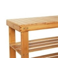 thumbnail image 3 of IM Beauty 2-Tier Shoe Bench Boot Organizing Rack Entryway Storage Shelf with High and Low Levels for Adult and Child Bamboo, 3 of 6