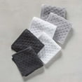 thumbnail image 2 of Better Homes & Gardens Signature Soft Textured 6 Piece Washcloth, White/Gray, 2 of 7