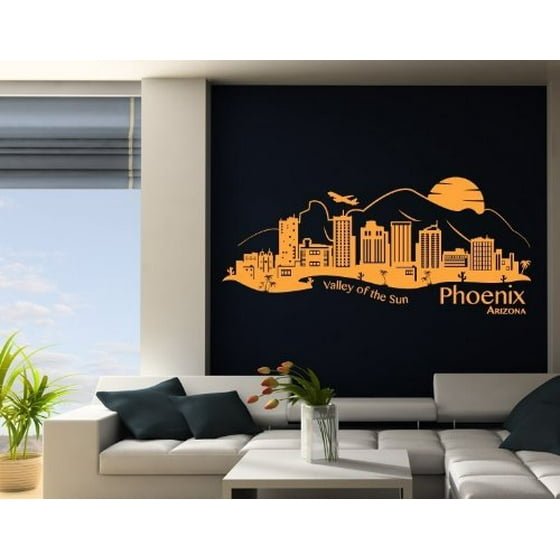 Phoenix City Skyline Wall Decal Cityscape Sticker Mural Vinyl Art Home Decor 4284 Red 31in X 9in - Skyline Wall Decal Phoenix City Skyline Wall Decal Cityscape Sticker Mural Vinyl Art Home Decor 4284 Red 31in X 9in - Skyline Wall Decal
