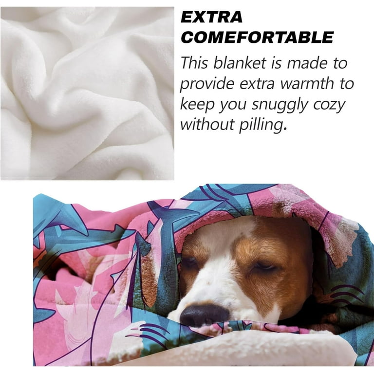 Pink Shark Blanket Gifts, Fun and Bold Blue Sharks Fleece Throw