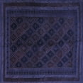 thumbnail image 1 of Ahgly Company Machine Washable Indoor Square Southwestern Blue Country Area Rugs, 4' Square, 1 of 4