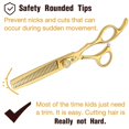 thumbnail image 2 of 6 Inch Kids Hair Cutting Scissors with Safety Rounded Tips, Japanese Stainless Steel Gold, 2 of 4