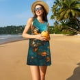 thumbnail image 3 of Balery Elegant Butterfly And Flowers Pattern Women’s Summer Dresses – Loose Sleeveless Sundress, Casual and Comfortable Beach Dress for Hot Days, 3 of 7
