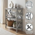 thumbnail image 3 of Convenience Concepts Oxford 3 Tier Bookcase Entryway Hall Table, Gray, 3 of 6