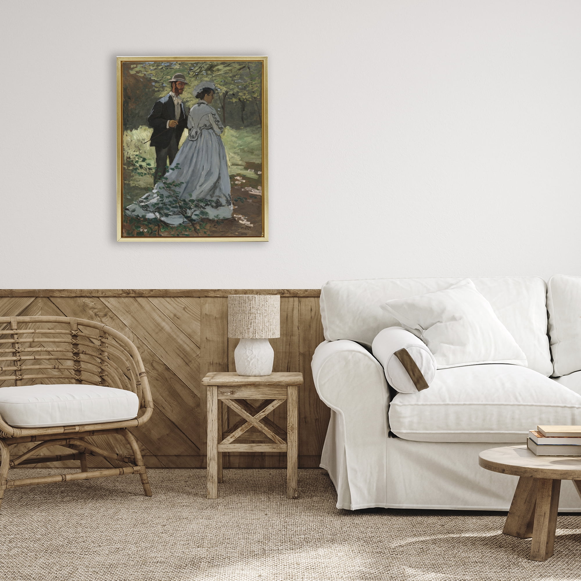 Stupell Industries Bazille & Camille in Nature Gold Framed Floater Canvas Wall Art, design by Tina LeCour