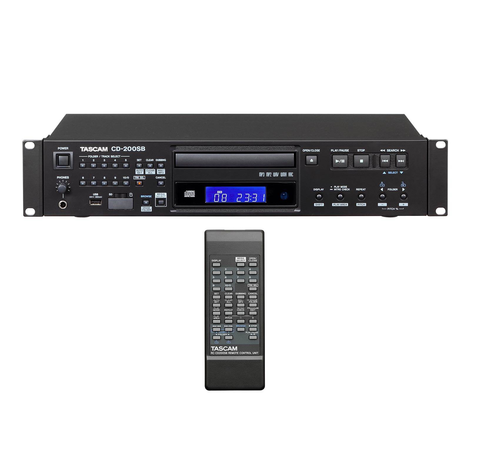 TASCAM CD200SB Single SD/SDHC, USB & CD Professional 2U Rackmountable