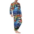 thumbnail image 2 of Fotbe Floral Truck Welcome Pattern Long Sleeve Pajama Set for Men,Sleepwear Set,2-piece Loungewear Set,Soft PJs Comfy Nightwear with Pockets-X-Large, 2 of 7