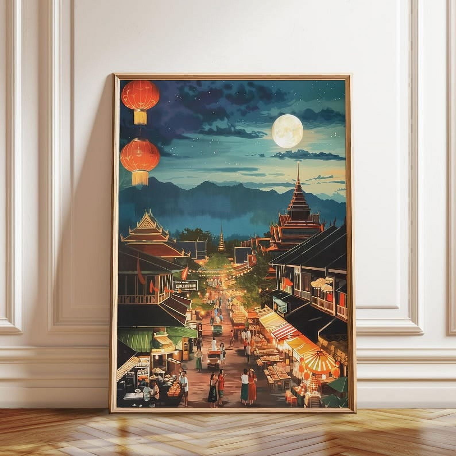 Thai Night Market Bangkok Wall Art Print