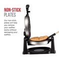 thumbnail image 2 of Chefman Rotating Belgian Waffle Maker, 180° Flip Iron w/ Non-Stick Plates, Adjustable Timer, Locking Lid, & Drip Plate, Space Saving Storage, Mess-Free Breakfast, Stainless Steel/Black, 2 of 5