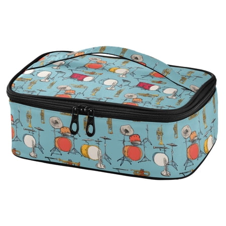 ALAZA Trumpet Drums Pattern Lunch Box Insulated Cooler Tote Bag Reusable School Picnic Travel Office