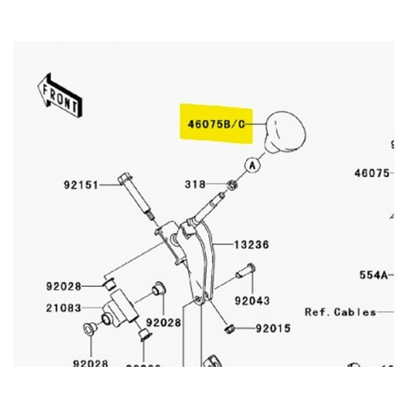 Kawasaki OEM Rubber Shift Knob Brute Force Mule SX 46075-0046