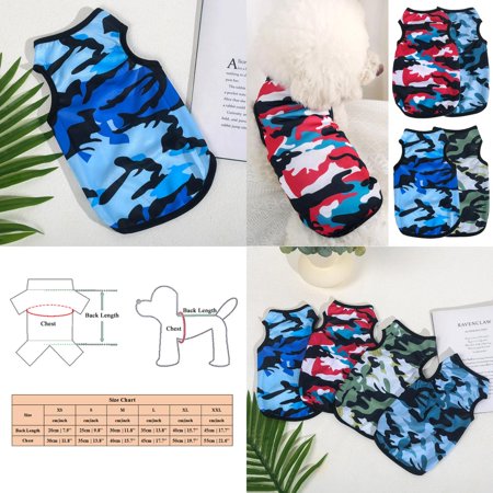 WFUPENG Camouflage Dog Clothes Pet Puppy T Shirt Pet Vest Spring Autumn Sun Protection Small Dogs Apparel Chihuahua French Bulldog