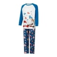 thumbnail image 3 of Elippeo Christmas Family Pajamas Matching Set, Santa Claus Deer Print Long Sleeve T-shirt with Pants Sleepwear Loungewear, 3 of 10