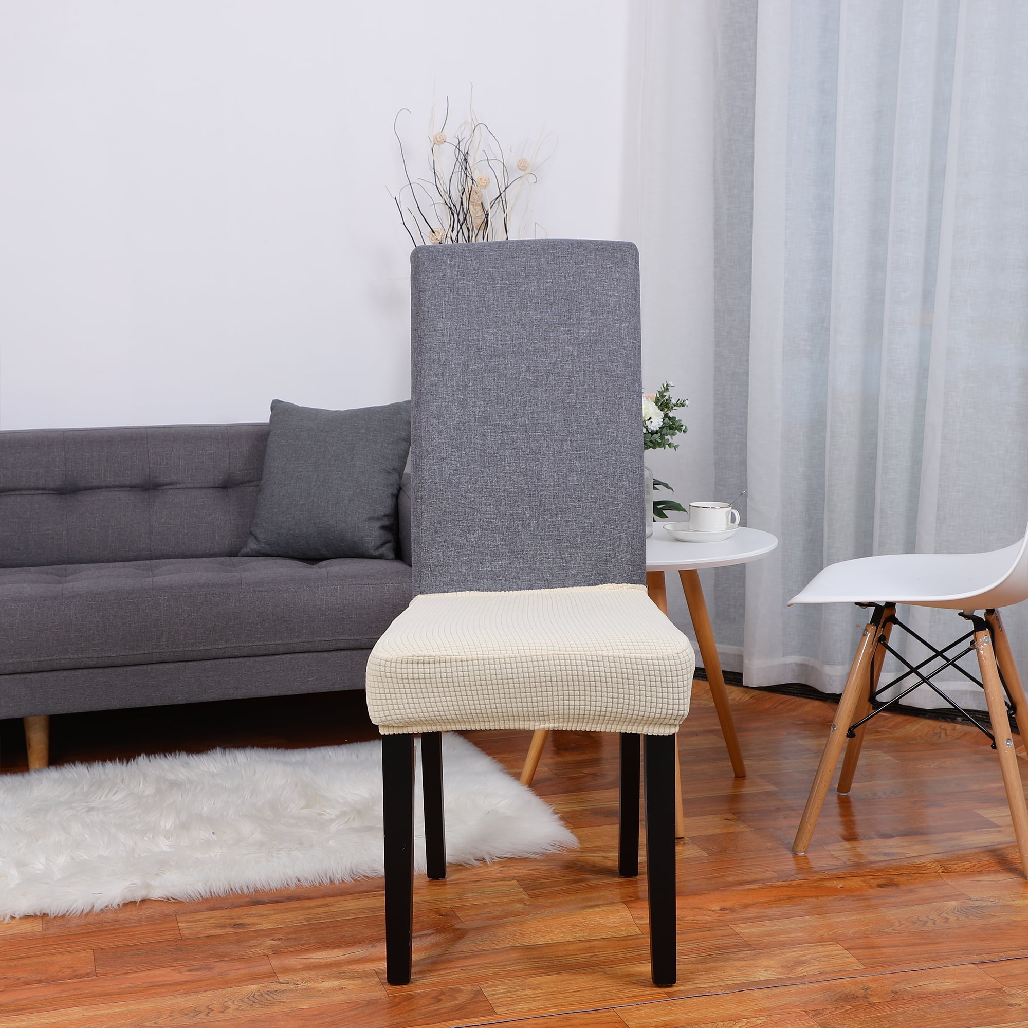 Piccocasa 1 Piece Spandex Dining Room Chair Covers,Elasticity,Corn