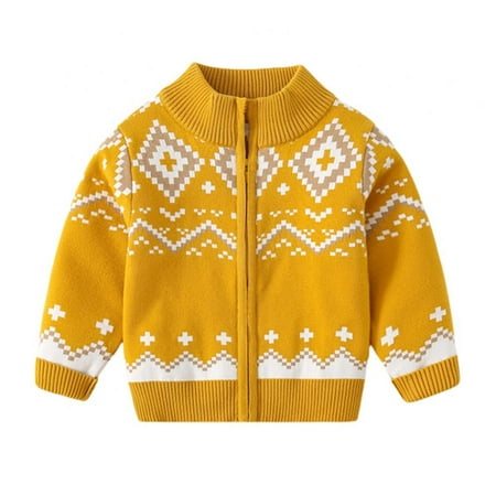 

SYNPOS Fashion Sweater Warm Coats Children s Clothing Zipper Jacket Children s Knit Cardigan Jacket Diamond Sweater