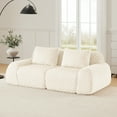 thumbnail image 3 of FFH 82" Flannelette Loveseat Sofa, Modular Boneless Sofa with Deep Seat, Cloud Couch for Living Room (Cream, 2 Seater), 3 of 18