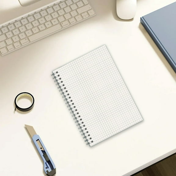 KQJQS A5 Spiral Notebook 80 Pages (8.07×5.51 in) – Graph, Ruled & Blank, Thick Paper, Flexible Plastic Cover, Durable Journal for Writing & Office