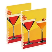FORMRS 1-Subject Spiral Notebook 8" x 5" College Ruled 60 Refillable Sheet, 2 Pack, Orange Cocktails